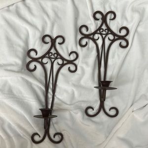 Brown candle stick holders